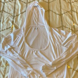 Long sleeve tee with hoodie